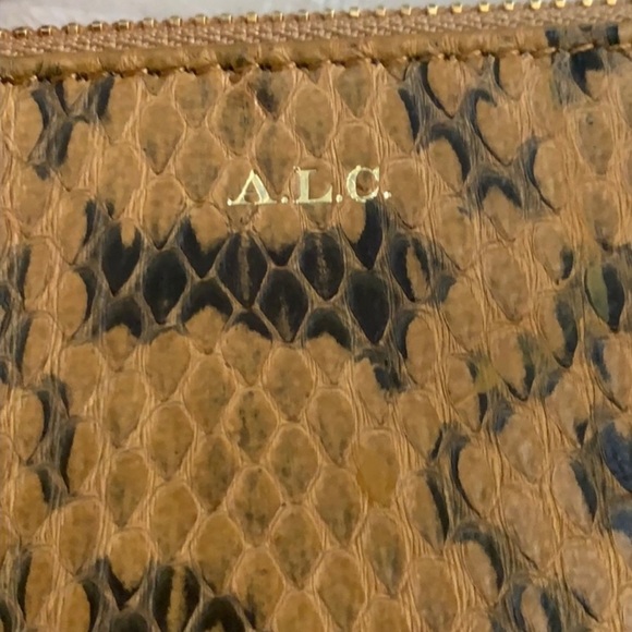 A.L.C. Joni Gold Snakeskin Handbag Clutch Purse NWT - Picture 4 of 8